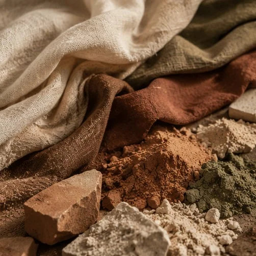 Naturally dyed linens and earthy pigments